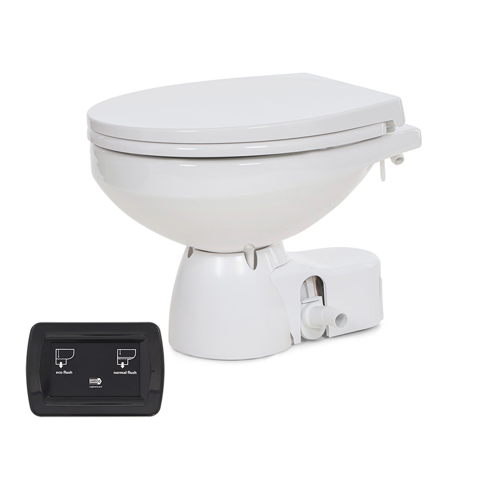 Jabsco Quiet Flush E2 Fresh Water Toilet Regular Bowl - 12V Soft Close Lid