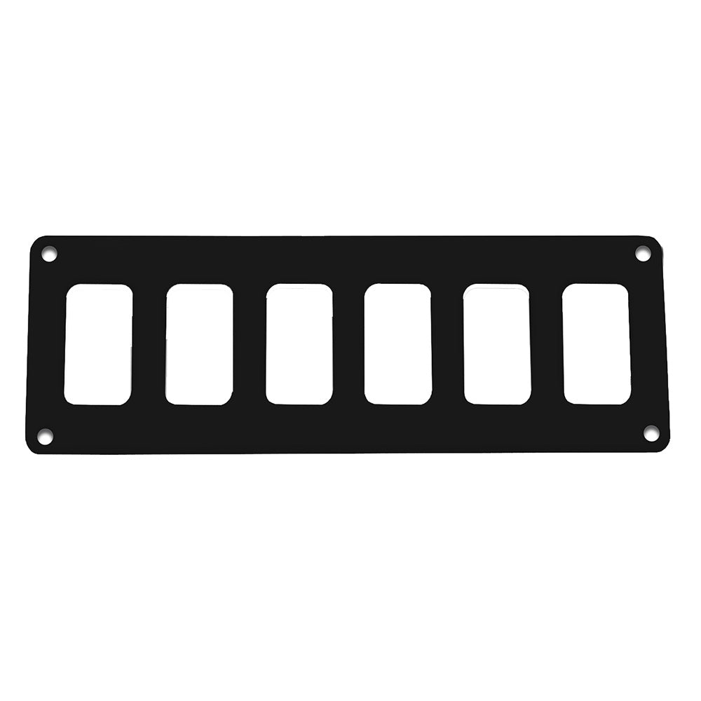 Pacer Switch Panel - 6 Switch 1 Row - 8" x 2.75" - Black Powder Coated Aluminum
