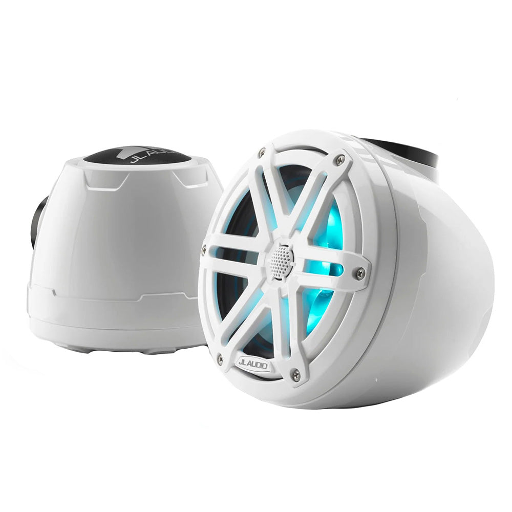 JL Audio M3 VeX Series 6.5" Enclosed Coaxial Speakers w/RGB LED Lighting White Sports Grilles - M3-650VEX-Gw-S-Gw-i
