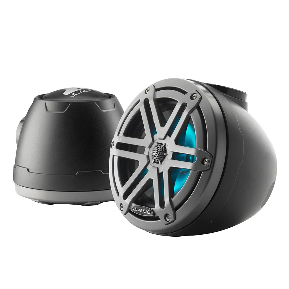 JL Audio M3 VeX Series 6.5" Enclosed Coaxial Speakers w/RGB LED Lighting Gray Metallic Sports Grilles - M3-650VEX-Mb-S-Gm-i