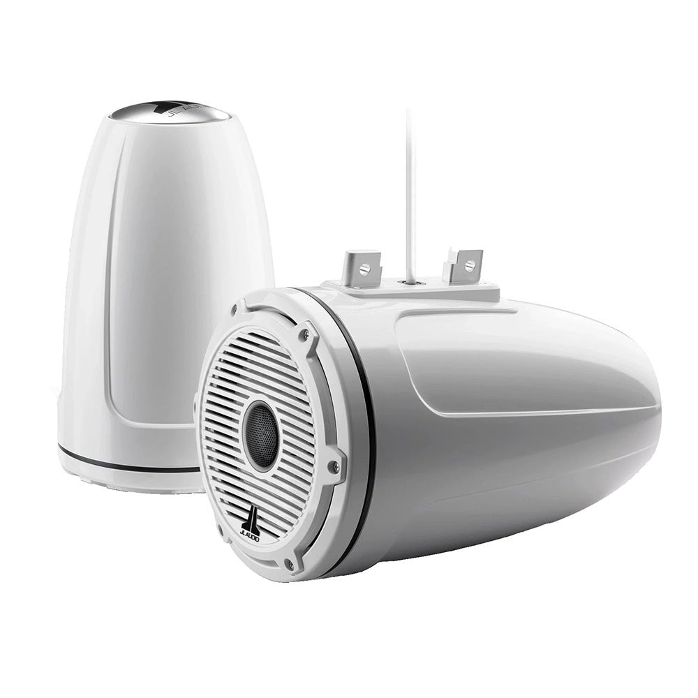 JL Audio M6 Series 7.7" Enclosed Tower Coaxial System w/Gloss White Classic Grille Black Tweeter Mesh - M6-770ETXv3-Gw-C-GwGw