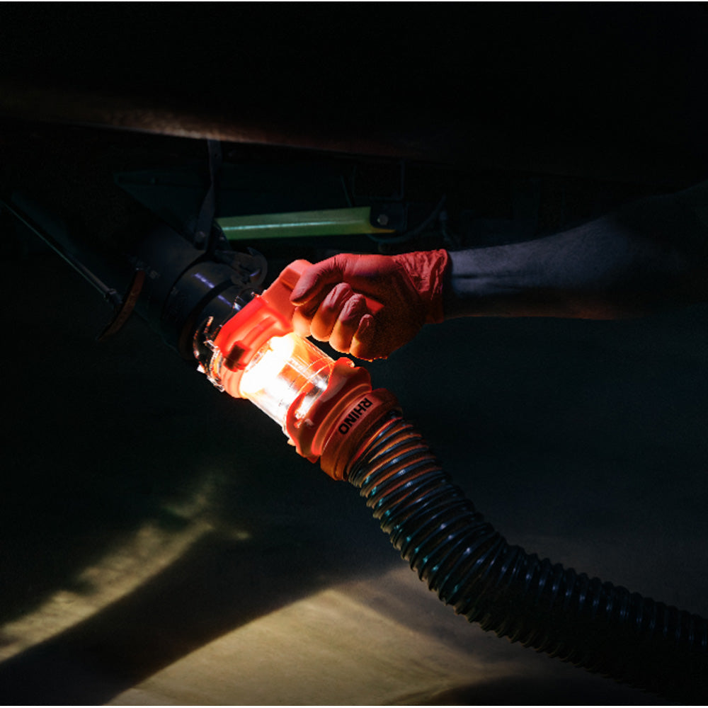 Camco Rhino RV Sewer Hose Extender PRO - 5 Sewer Hose Extension - Torque-Grip Handle w/Built-In LED Flashlight