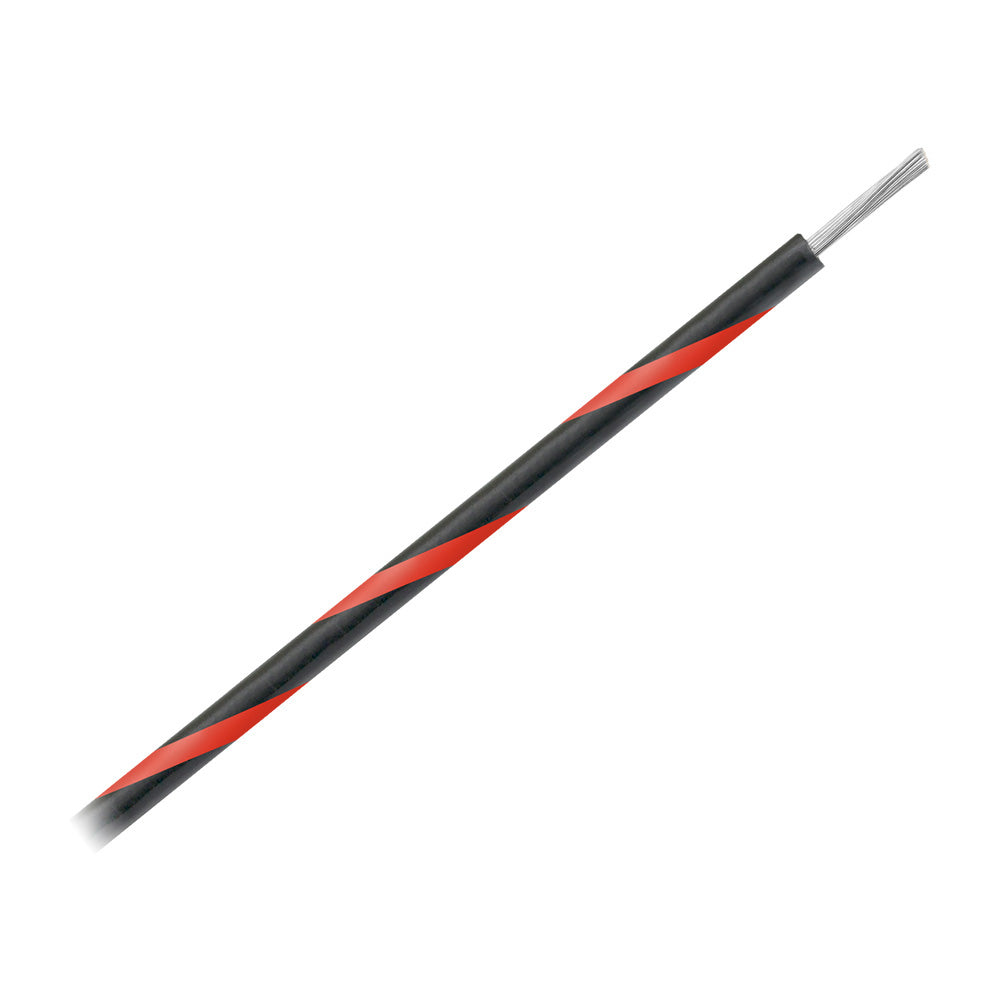 Pacer 14 AWG Gauge Striped Marine Wire 500' Spool - Black w/Red Stripe