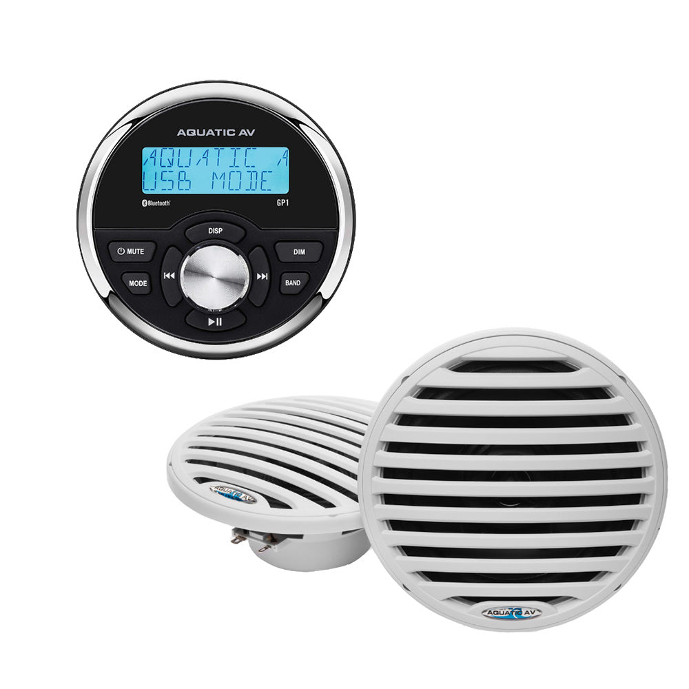 Aquatic AV GP1 Essentials w/GP1 Gauge Stereo Economy 6.5" Speaker - White