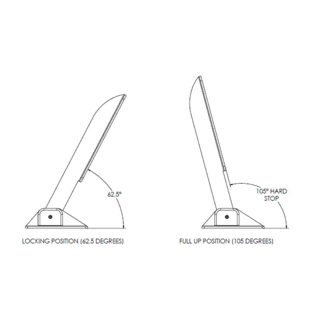 TACO Command Ratchet Hinge - 18-1/2" - 316 Stainless Steel Polished w/Hard Stop