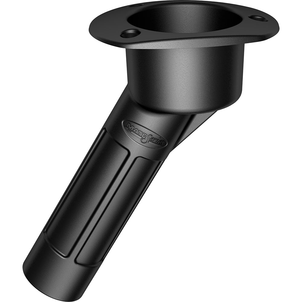 Mate Series Plastic Rod Cup Holder 30 Degree Open w/Oval Top - Black