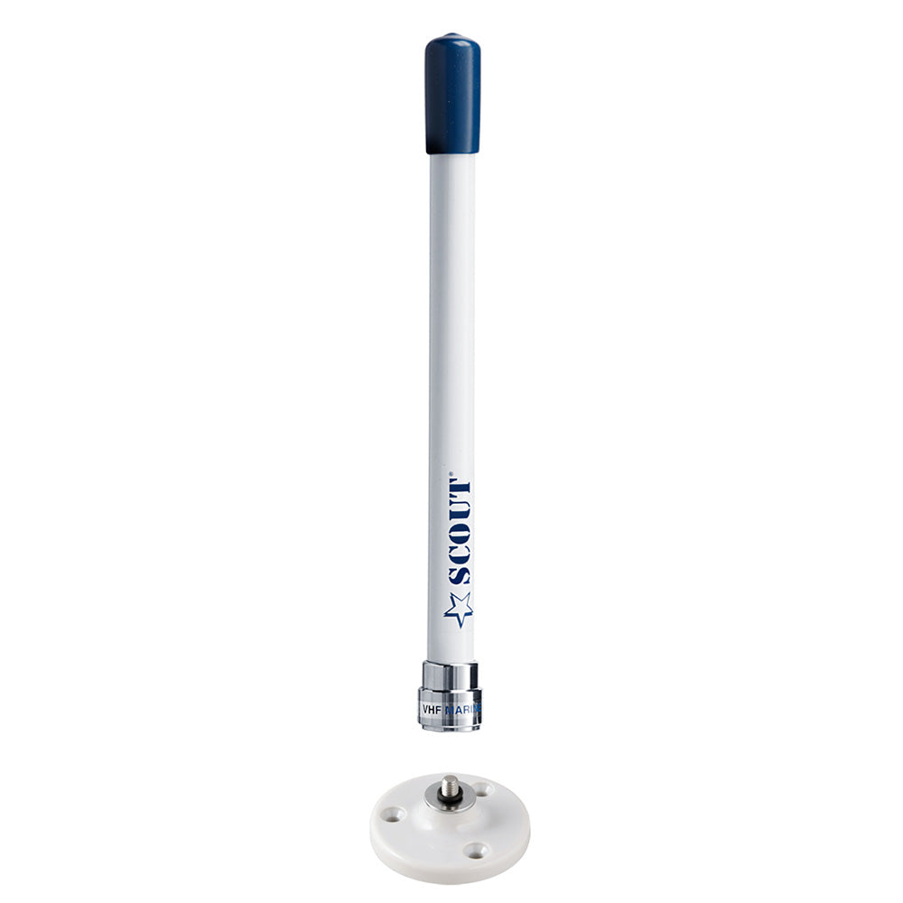 Scout 9" Stubby White VHF Antenna w/Quick Mount Includes 5M RG-58, Mount Integrated Connector KS-10