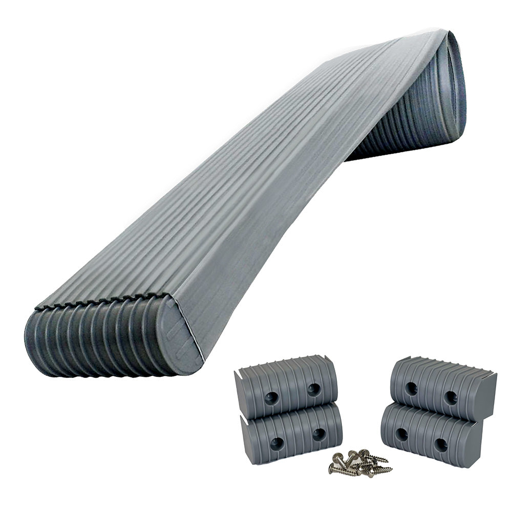Caliber BunkWrap Kit - Grey 16' x 2" x 4" Roll + 4 Caps + HRDW Roll + 4 Endcaps Stainless Steel Hardware