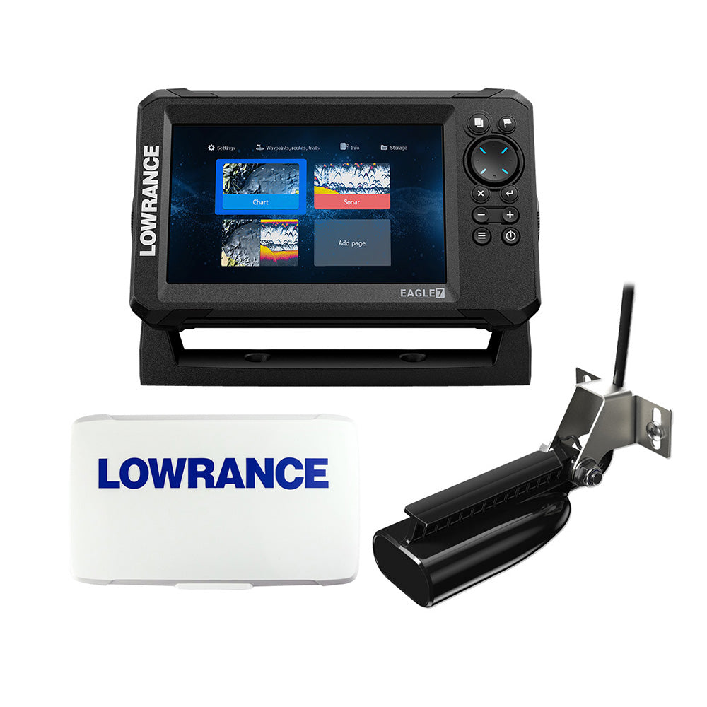 Lowrance Eagle 7 w/SplitShot T/M Transducer Inland Charts Suncover