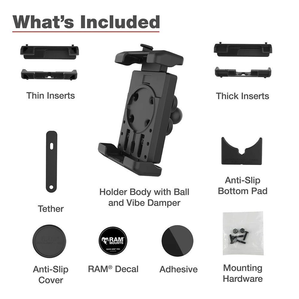 Ram Mount RAM Quick-Grip Pro XL Phone Holder w/Ball Vibration Damper