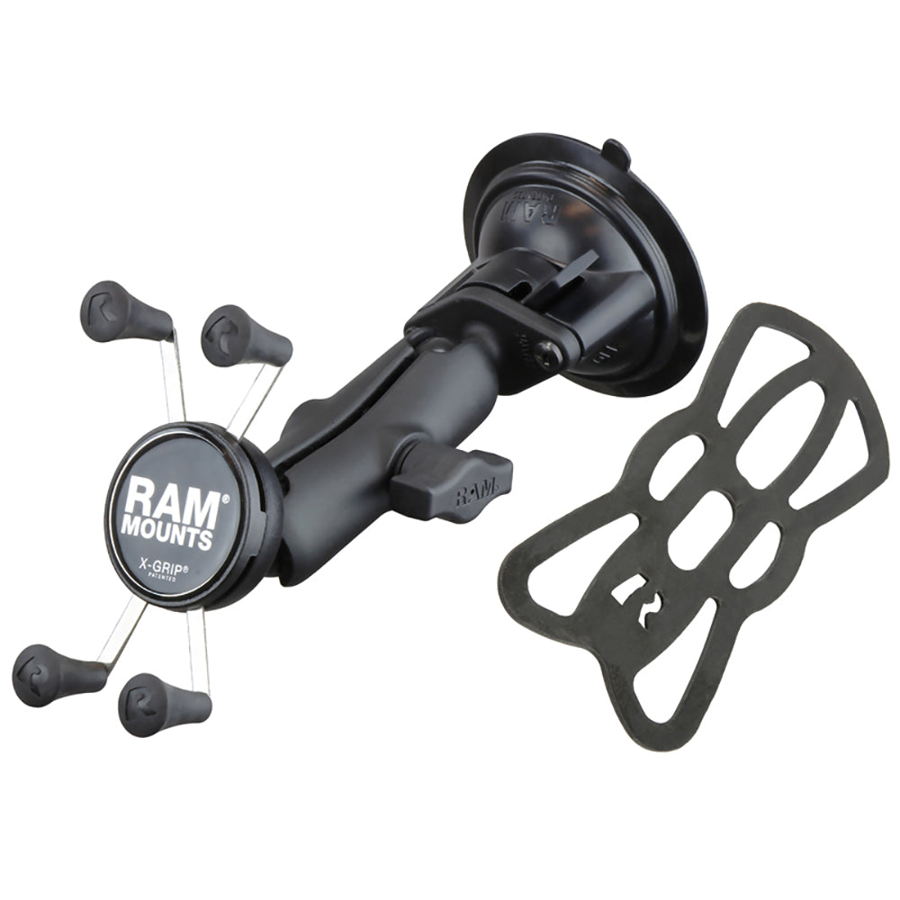 RAM Mount Twist Lock Suction Cup Mount w/Universal X-Grip Cell Phone Holder