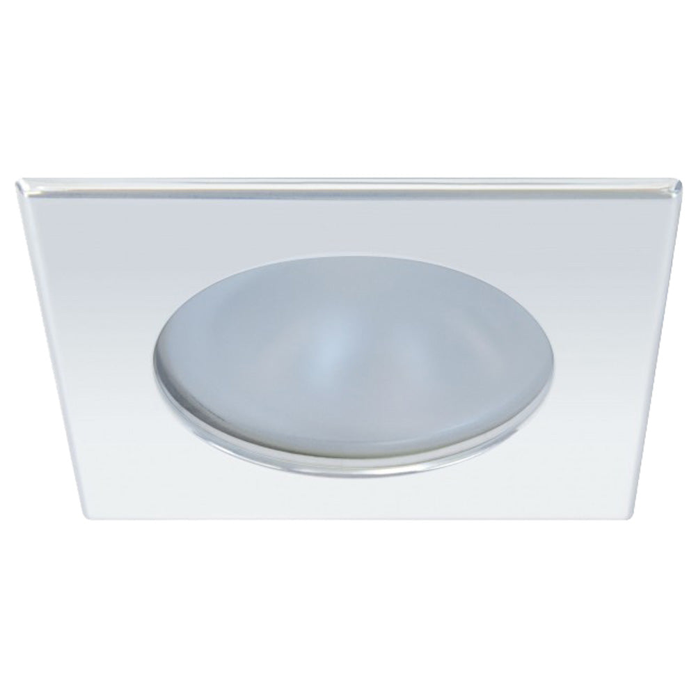 Quick Blake XP Downlight LED - 6W, IP66, Spring Mounted - Square Stainless Bezel, Round Warm White Light
