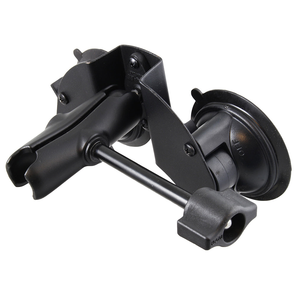 RAM Mount Dual Suction Cup Base w/Medium Length Arm Retention Knob