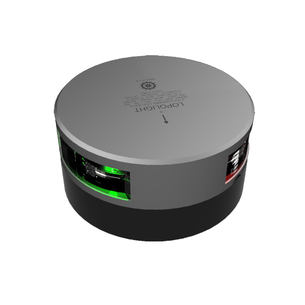 Lopolight Series 201-003 - Starboard Port Sidelight - 2NM - Horizontal Mount - Green/Red - Silver Housing