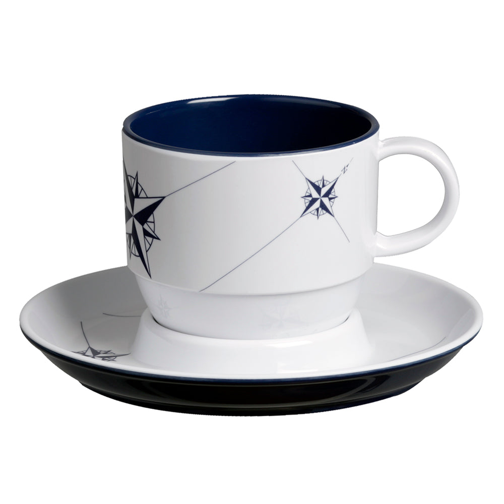 Marine Business Melamine Tea Cup Plate Breakfast Set - NORTHWIND - Set of 6