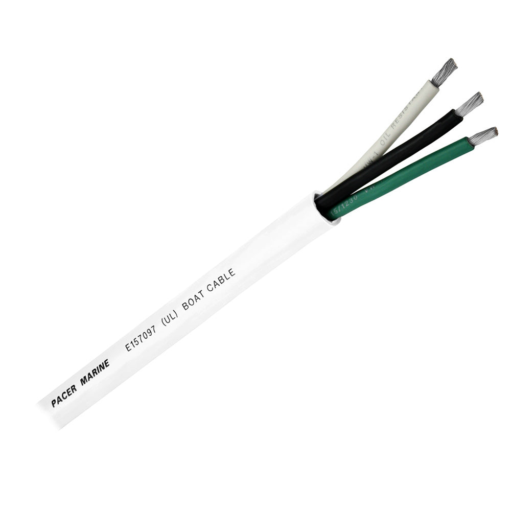 Pacer Round 3 Conductor Cable - 500 - 10/3 AWG - Black, Green White