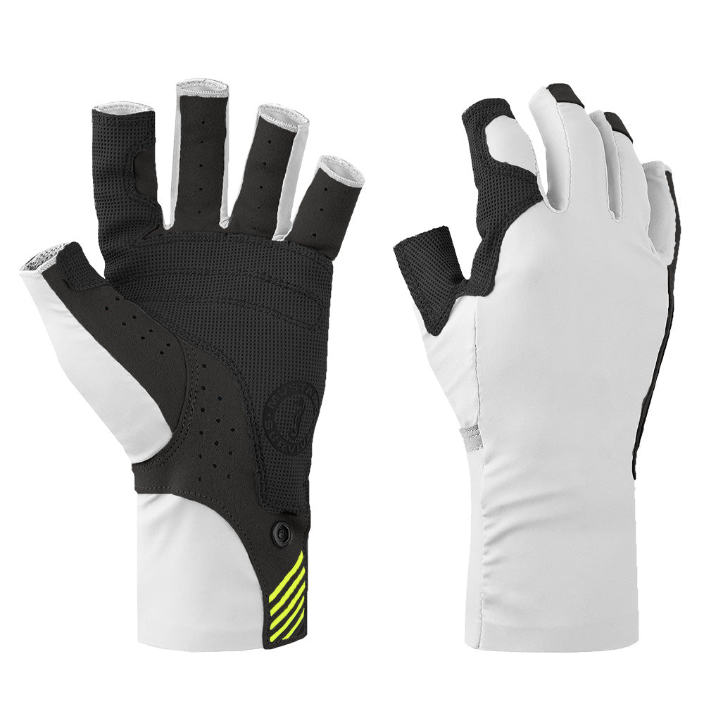Mustang Traction UV Open Finger Gloves - White Black - XL