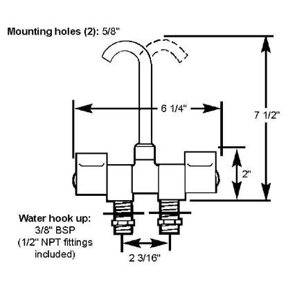 Scandvik Chrome Folding Spout Mixer