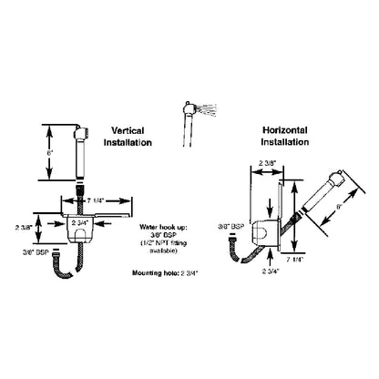 Scandvik Recessed Shower w/6 White Hose - Push-Button