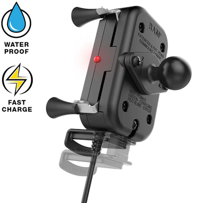 RAM Mount Tough-Charge 15W Waterproof Wireless Charging Holder w/Charger