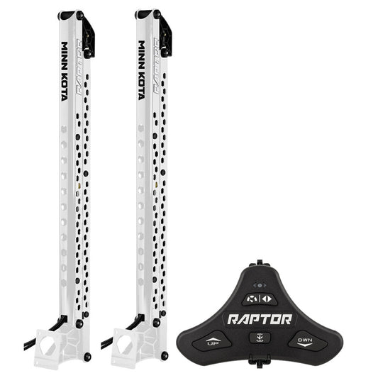 Minn Kota Raptor Bundle Pair - 10' White Shallow Water Anchors w/Active Anchoring  Footswitch Included