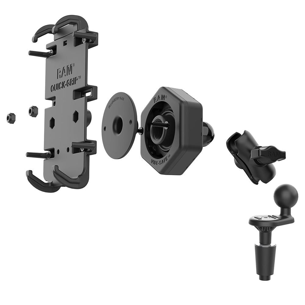 RAM Mount RAM Quick-Grip XL Phone Mount w/Vibe-Safe  Fork Stem Base - Short