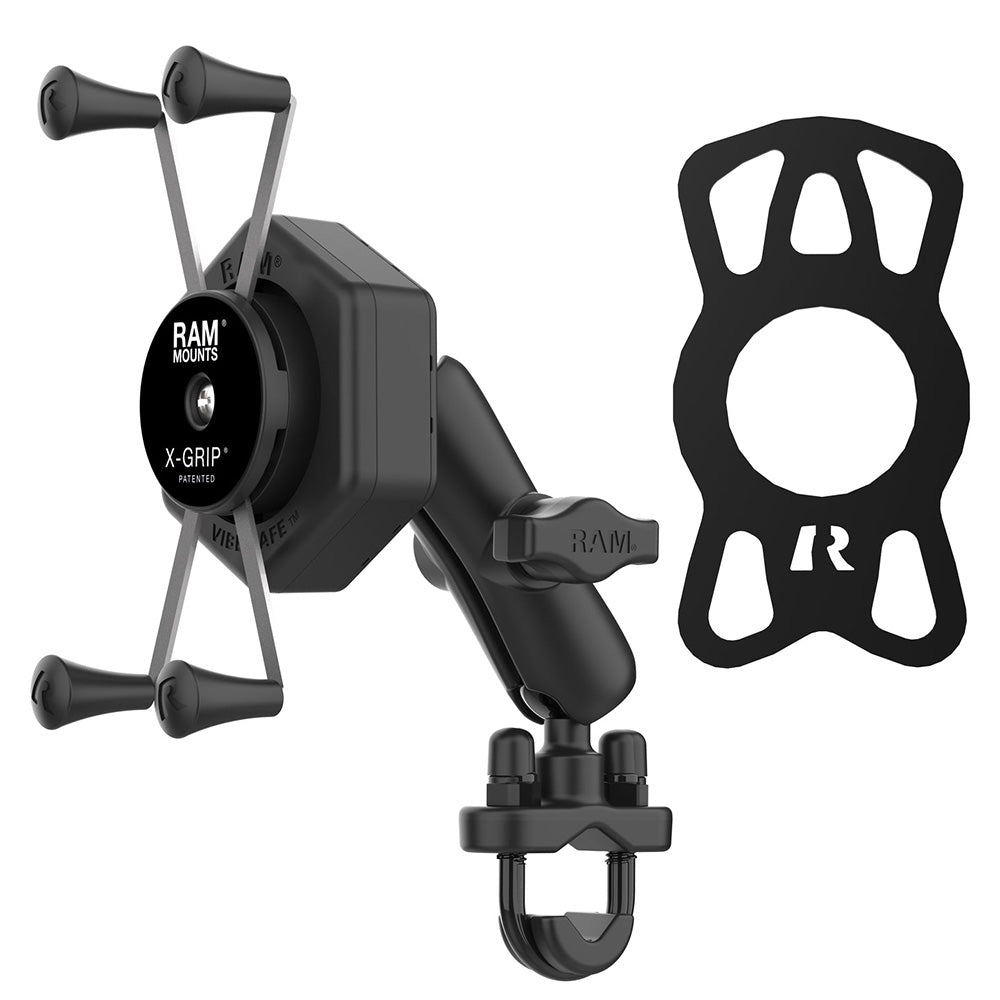 RAM Mount RAM X-Grip Large Phone Mount w/Vibe-Safe  U-Bolt Base - Medium