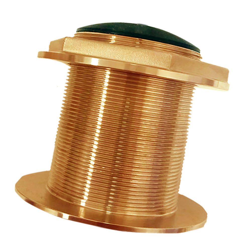 Echonautics Bronze Low-Profile Thru-Hull Medium-Frequency CHIRP Transducer - 1kW, 0 Tilt, 85-135kHz