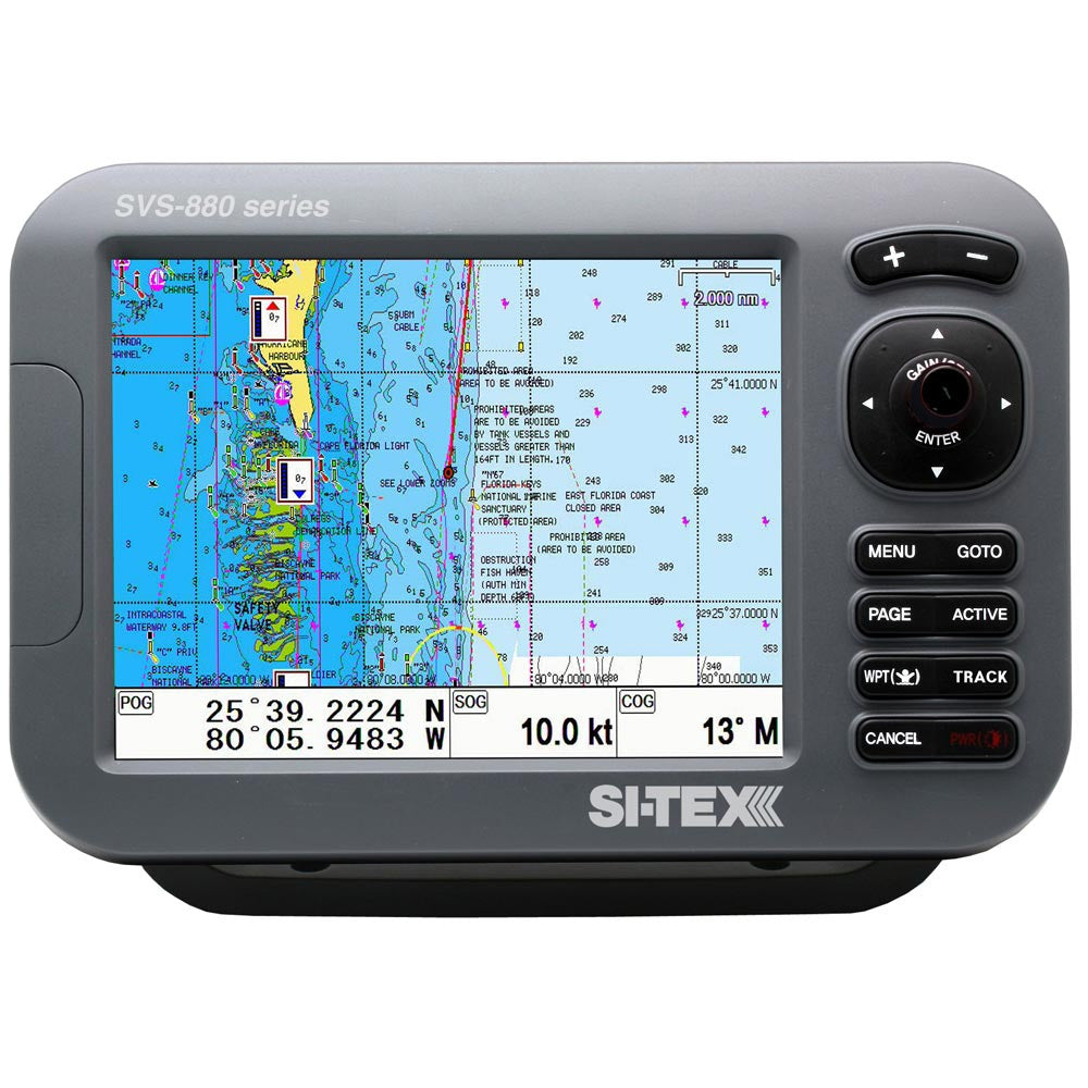 SI-TEX Standalone 8 Chart Plotter System w/Color LCD, Internal GPS Antenna  C-MAP 4D Card