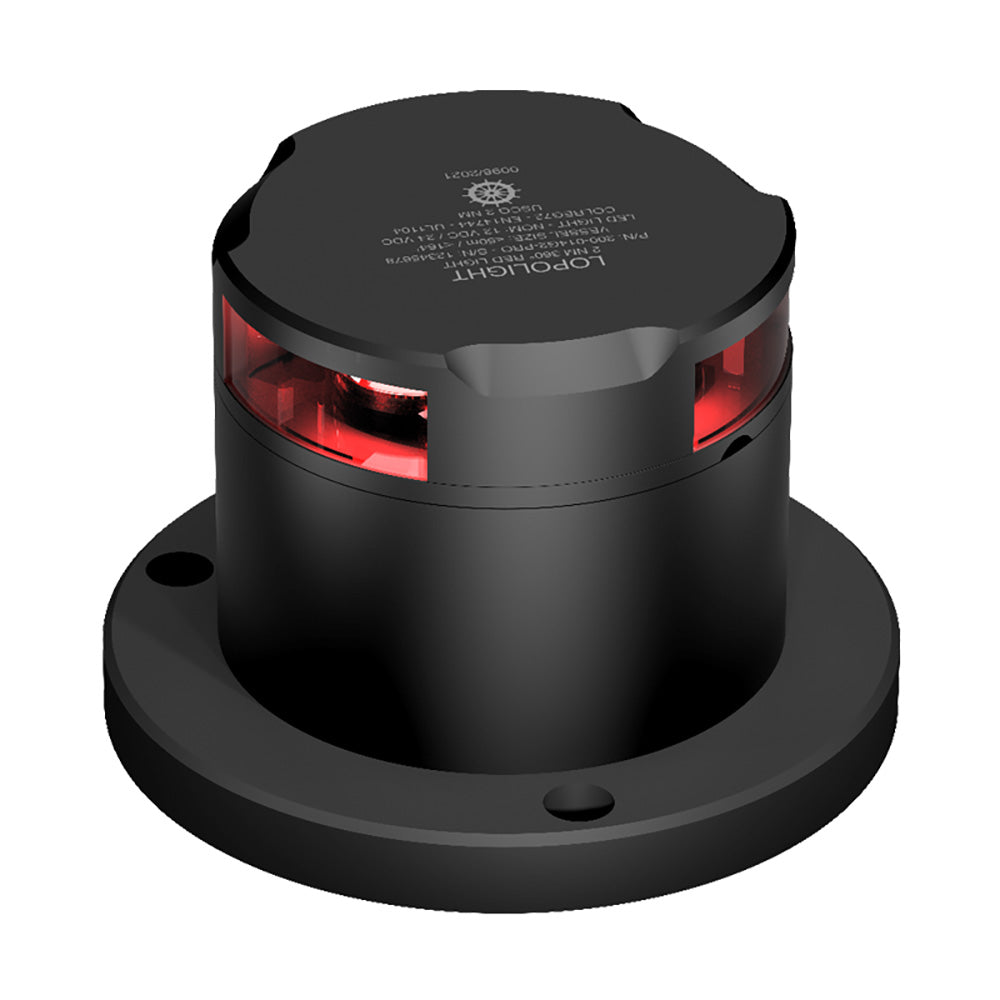 Lopolight 360-Degree Pro Red Nav Light - 2NM - Black Housing