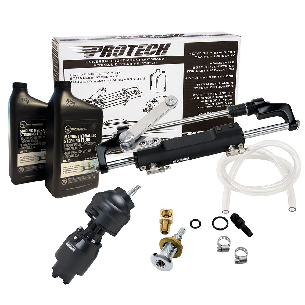 Uflex PROTECH 2.1 Front Mount Tilt OB Hydraulic System - Includes UP28T Helm Pump, Oil, UC128TS-2 Cylinder,  X52 Tilt - No Hoses