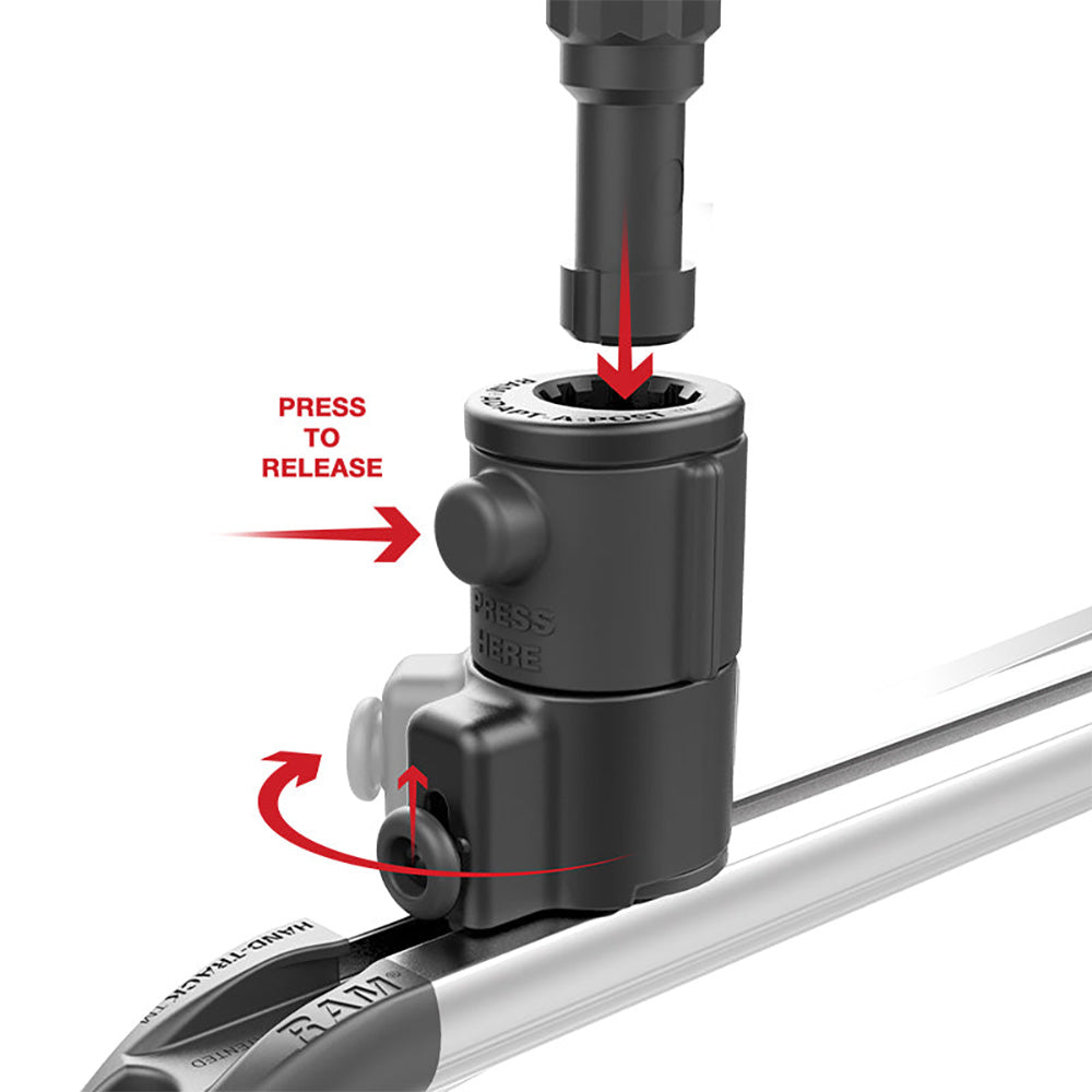 RAM Mount RAM Tube Jr. Holder w/Universal Adapt-A-Post Track Base - 6" Post