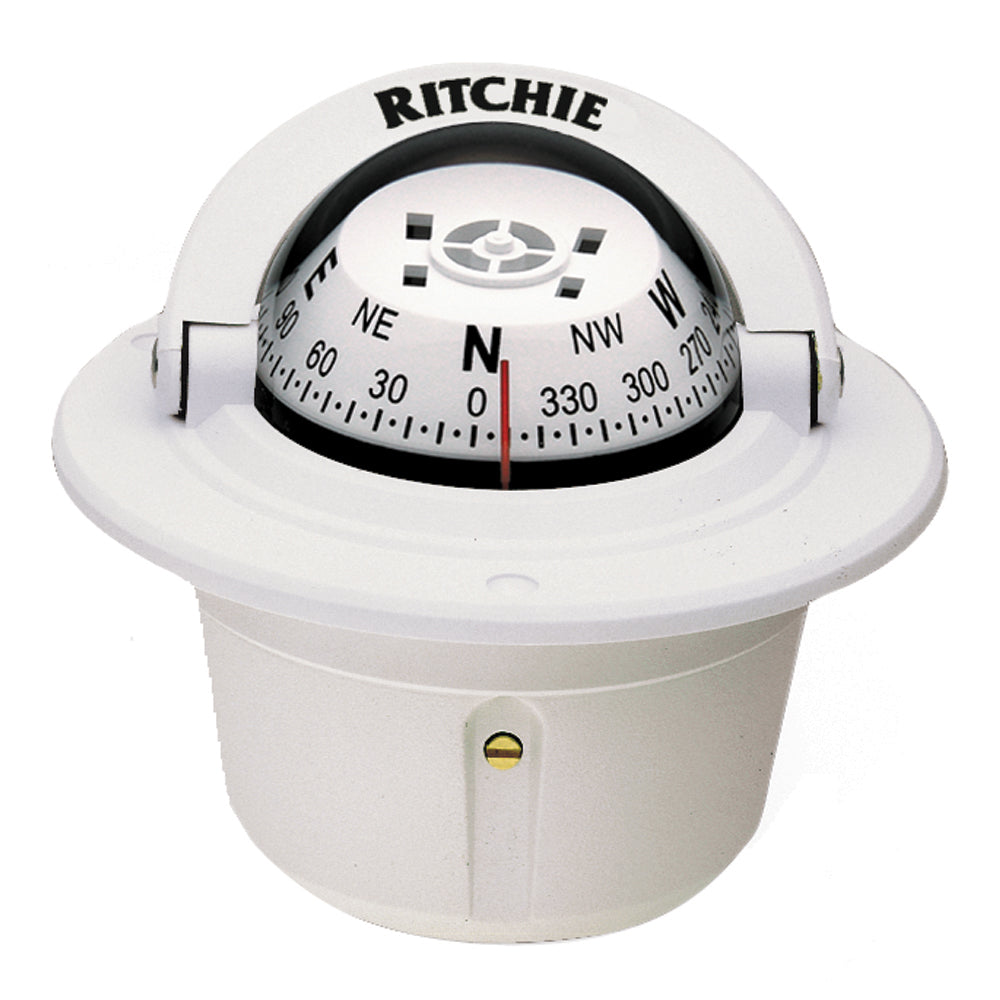 Ritchie F-50W Explorer Compass - Flush Mount - White [F-50W] | Compasses by Ritchie 