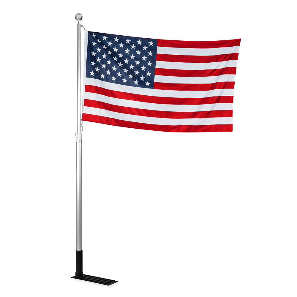 Camco 20' Telescoping Camper/RV Flagpole w/Base Foot  U.S. Flag