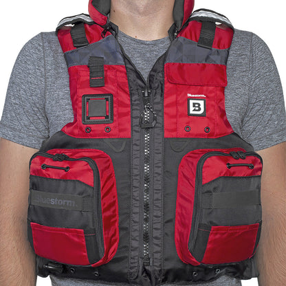 Bluestorm Classic Adult Fishing Life Jacket - Nitro Red - L/XL