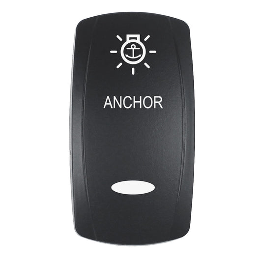 Pacer Actuator - 'ANCHOR' f/V Series Contura Switches - Black - Laser Etched (Top/Bottom Light)