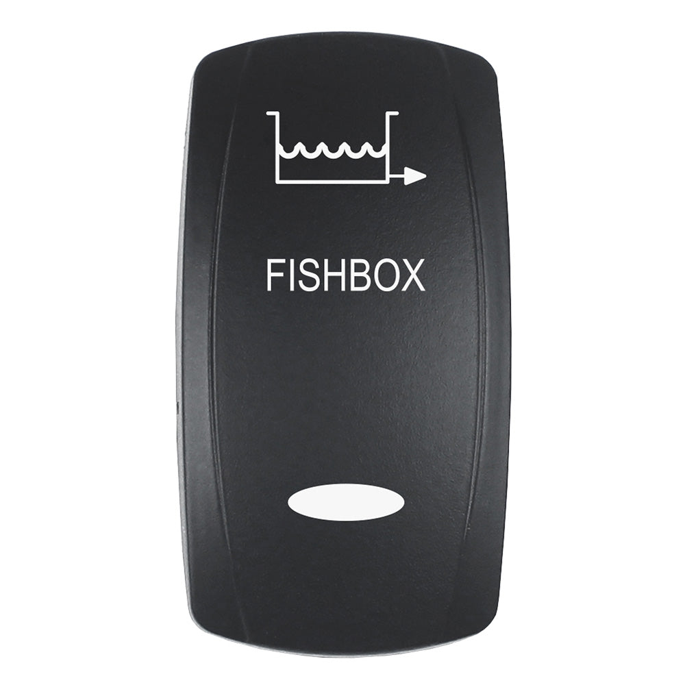 Pacer Actuator - 'FISHBOX' f/V Series Contura Switches - Black - Laser Etched (Top/Bottom Light)