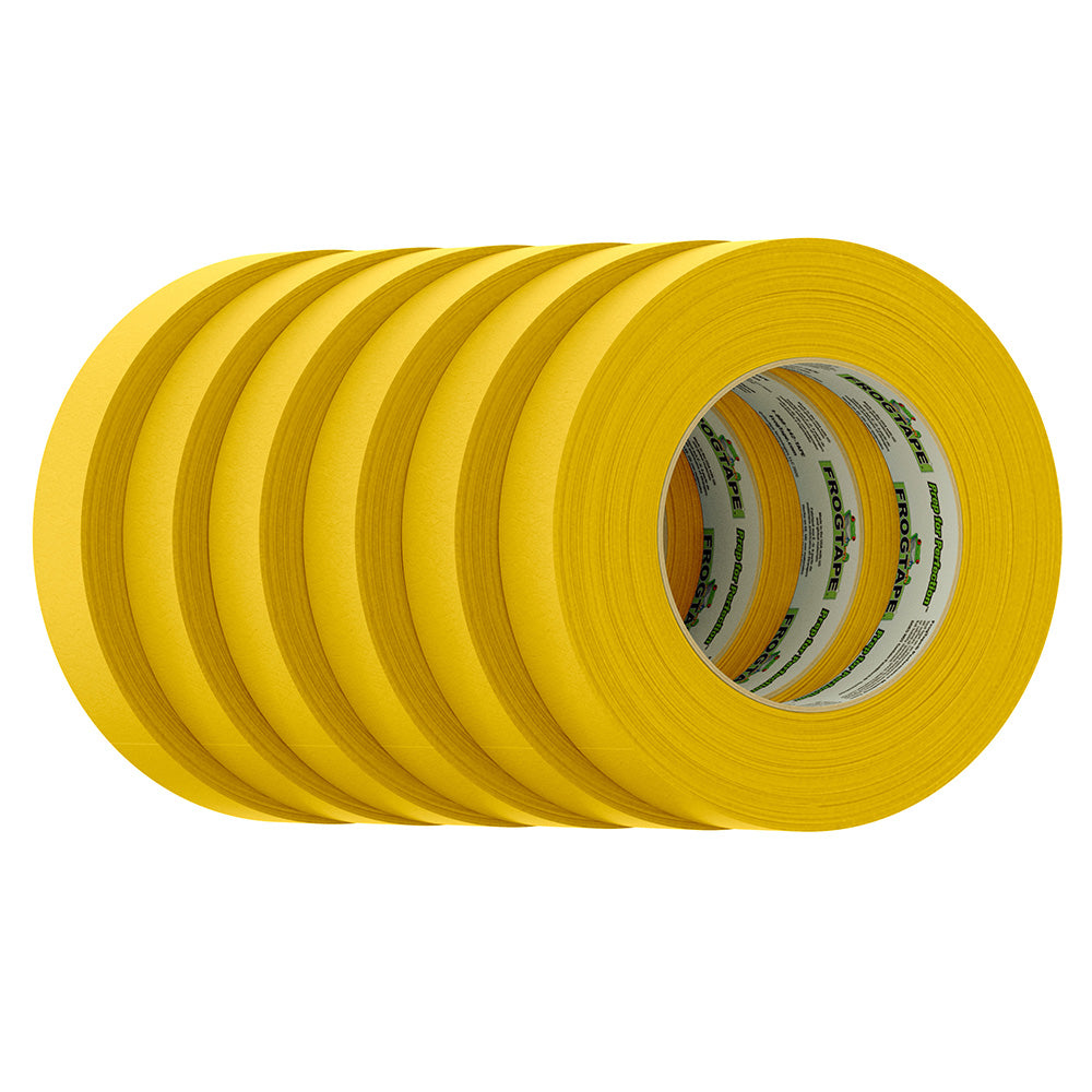 FrogTape CP 225 Medium-High Adhesion Masking Tape - 24MM x 55M x 6-Pack - Gold - Rated for 225F