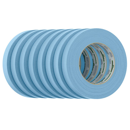 FrogTape CP 250 Medium-High Adhesion Masking Tape - 18MM x 55M x 8-Pack - Light Blue - Rated for 250F