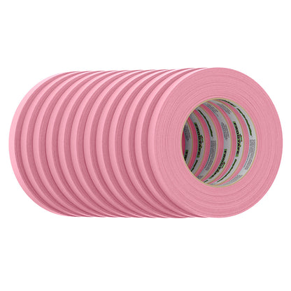 FrogTape CP 325 Medium-High Adhesion Masking Tape - 12MM x 55M x 12-Pack - Pink - Rated for 325F