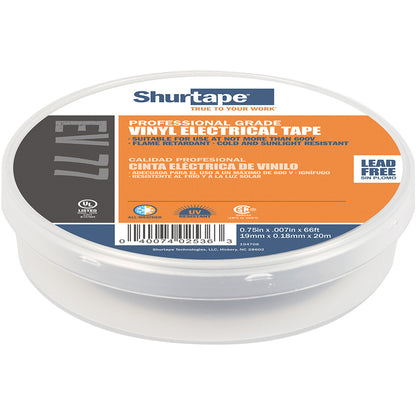 Shurtape EV 077B Professional Grade Black Electrical Tape f/Insulating  Splicing - 3/4" x 66' - 10-Pack