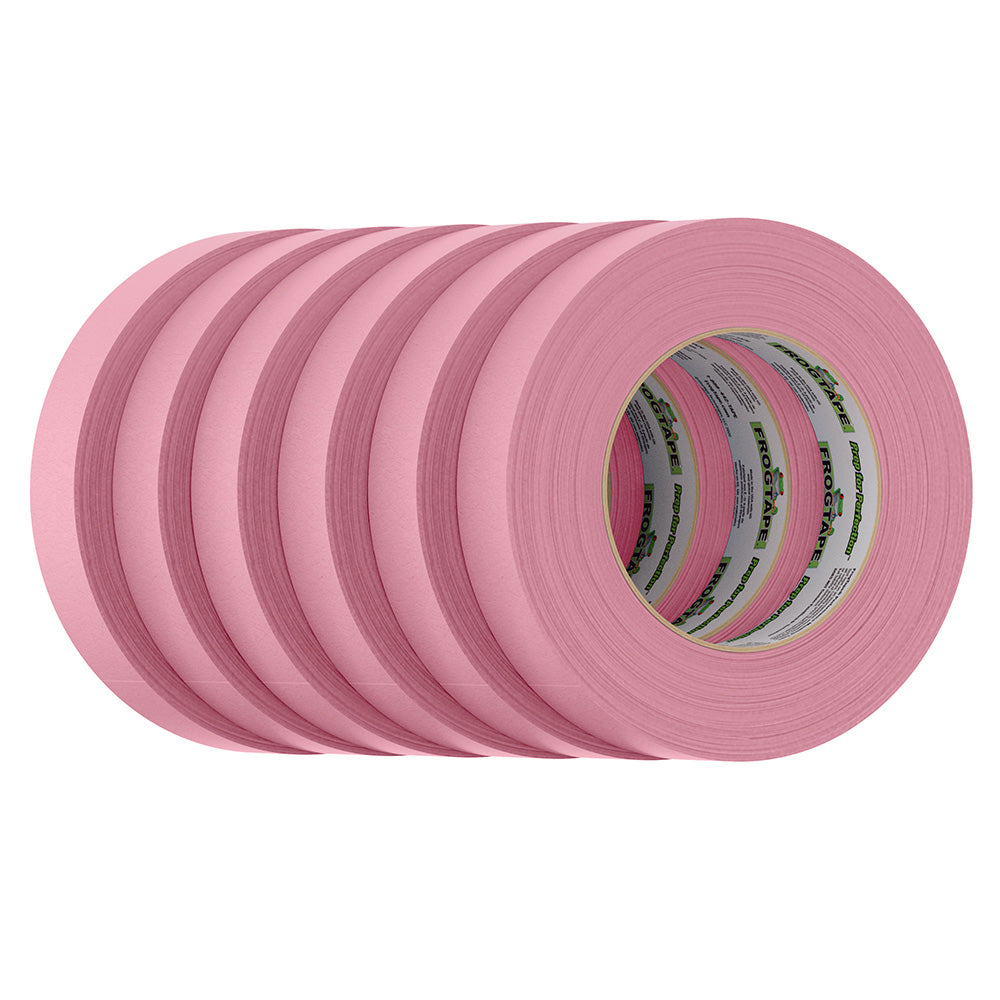 FrogTape CP 325 Medium-High Adhesion Masking Tape - 24MM x 55M x 6-Pack - Pink - Rated for 325F