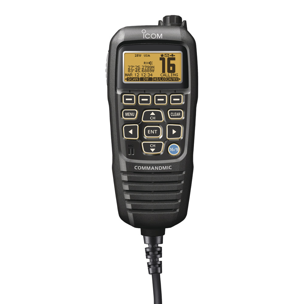 Icom HM195 CommandMic IV w/Yellow BlackLit LCD - Black