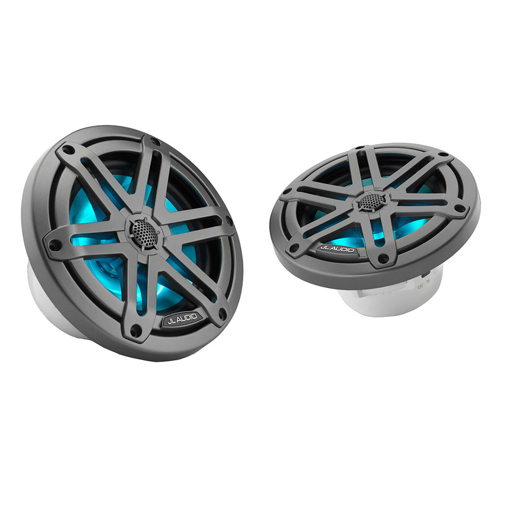 JL Audio M3 Series 6.5" Marine Coaxial Speakers w/Grey Metallic Sport Grilles w/RGB LED Lighting - M3-650X-S-Gm-i