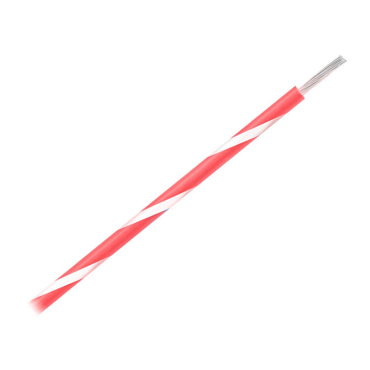 Pacer 14 AWG Gauge Striped Marine Wire 500' Spool - Red w/White Stripe