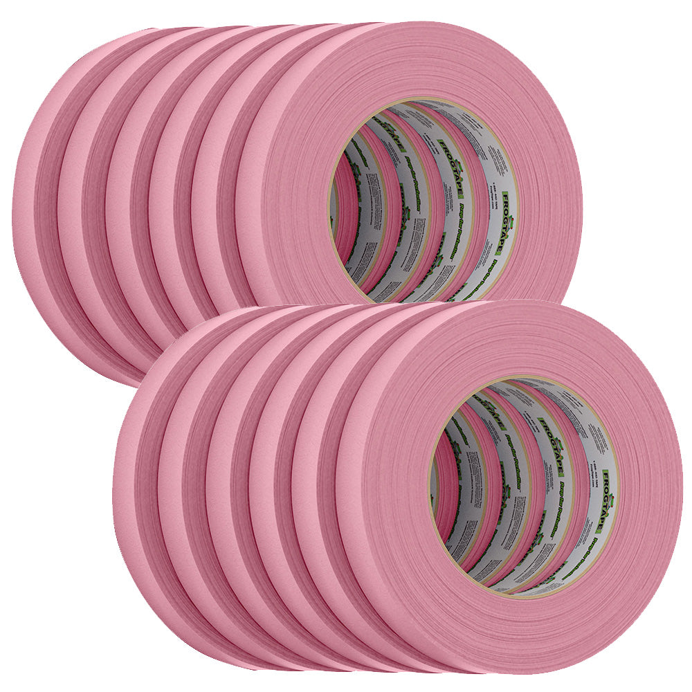 FrogTape CP 325 Medium-High Adhesion Masking Tape - 18MM x 55M x 12-Pack - Pink - Rated f/325F
