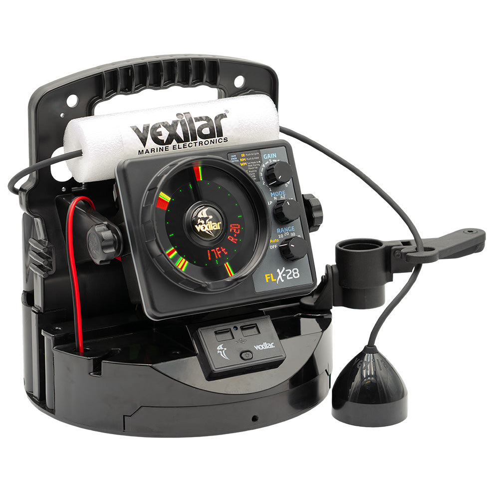 Vexilar FLX-28 Pro Pack Elite Fishing System w/Pro View Ice-Ducer  Vexilar Lithium Battery