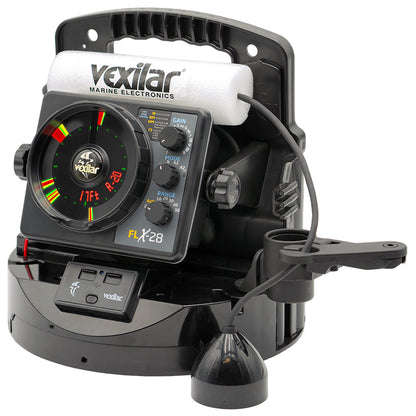 Vexilar FLX-28 Pro Pack Elite Fishing System w/Pro View Ice-Ducer  Vexilar Lithium Battery
