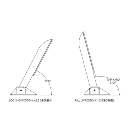 TACO Command Ratchet Hinge - 18-1/2" - 316 Stainless Steel Polished w/Hard Stop
