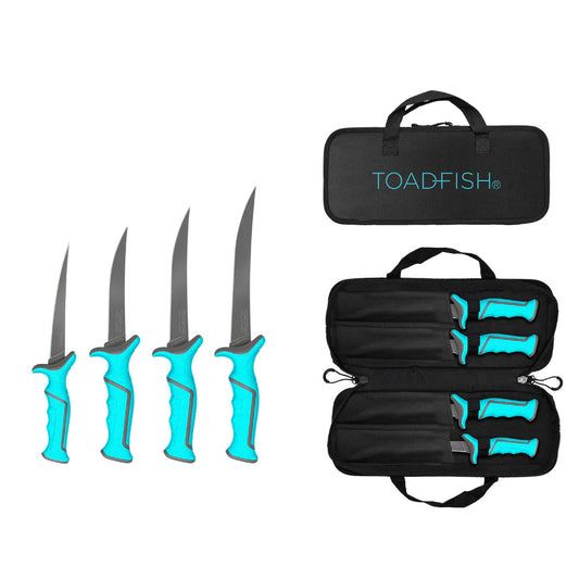 Toadfish Fixed Filet Knife Set - 4 Knives - 5, 6, 7  8 Fixed Knives